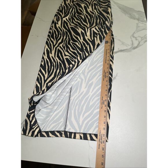 Jessica McClintock Gunne Sax PROM Party Dress Sz 7/8 Strapless Long Zebra Print - Picture 12 of 15